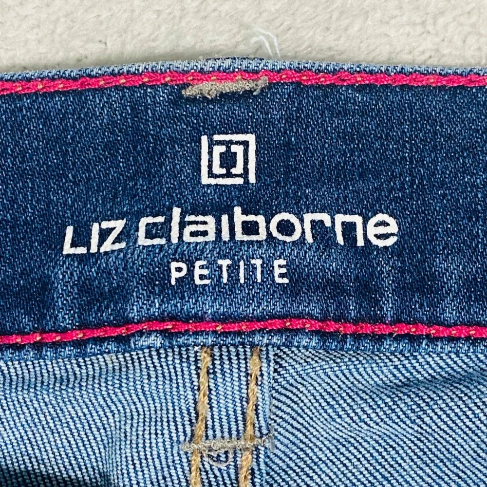 Liz Claiborne Skinny‎ Boyfriend Jeans Women 6P Blue Petite City Fit Capris